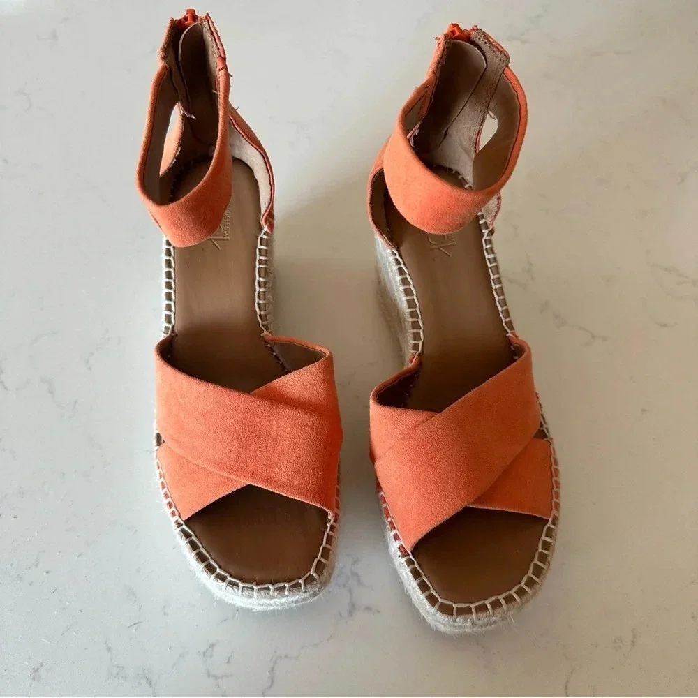 NORDSTROM RACK Caroline Platform Wedge in orange size: 5.5